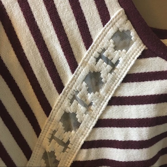 Old Navy Burgundy/Cream Striped Shirt NWT - Picture 4 of 4